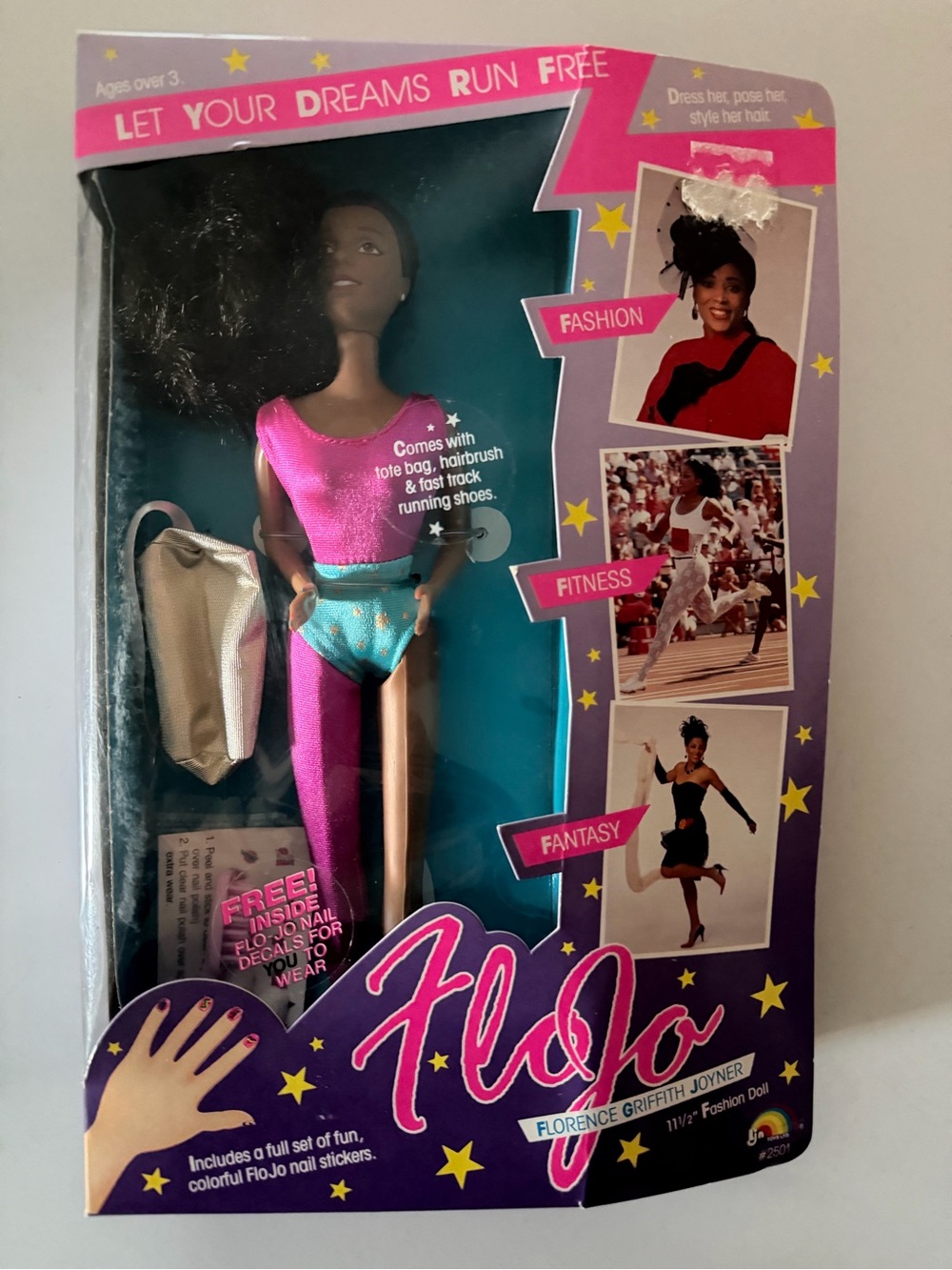 Vintage 1989 FloJo Florence Griffith Joyner Fashion Doll NRFB LJN Toys#2501 Rare